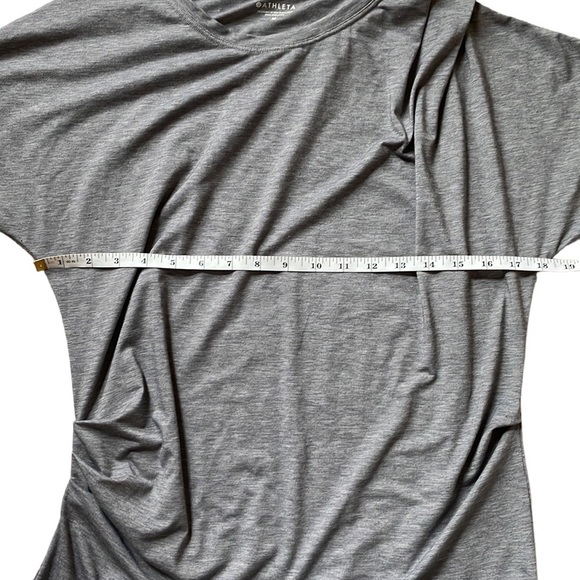 Athleta Essence Pleated Gray Tee, Size Medium - Picture 11 of 12